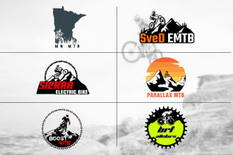 make 2 hand draw mtb, bmx, modern bike, road logo in 5 hr