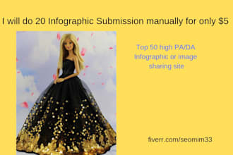 do 20 infographic submission  manually