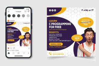 design attractive instagram posts for school, college ads