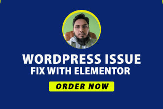 fix any wordpress issues with elementor, elementor issues and fix CSS issues