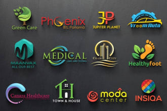 do brand identity 3d logo design with copyrights