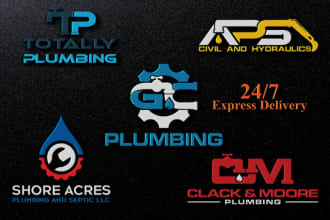 design plumbing heating cleaning hvac oil gas logo