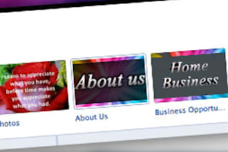 create a facebook time line thumbinal and design a static html page for that