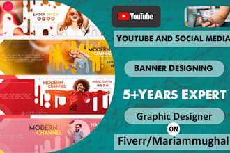 design outstanding facebook and youtube channel banner