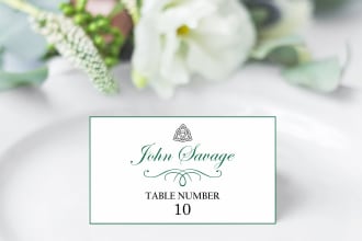 create a wedding seating chart, place cards and a welcome sign at your wedding
