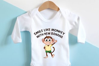 create baby, kids and adults t shirt design