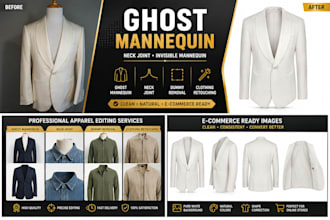 create ghost mannequin, neck joint, and invisible mannequin images