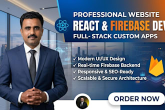 make a customise website with react js and firebase
