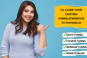 create sales funnel, landing pages and websites in systemeio