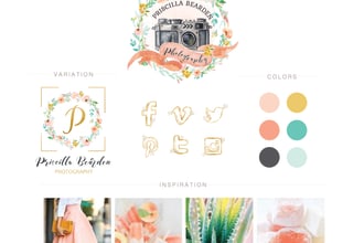 create beautiful watercolor signature logo and branding