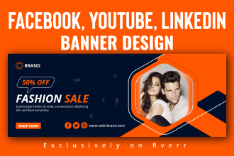 design youtube channel art, web banner, facebook cover