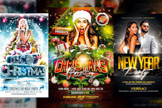 do splendid christmas and new year flyer posters