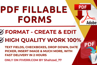 create fillable PDF forms or convert to fillable pdf form