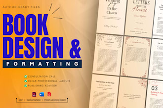 do book interior design, book formatting for KDP paperback and ebook