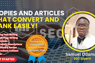 write engaging, SEO friendly content and sales copy in 24hrs