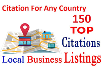 build top 150 USA live local citations for local business