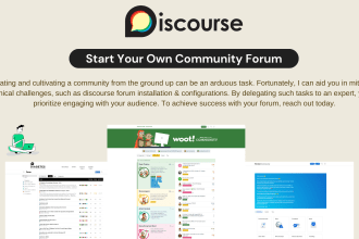 install discourse forum and configure it for your community