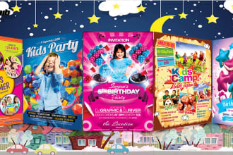 do kids flyer, kids birthday flyer, kids party flyer or poster