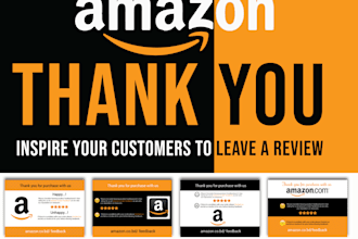 Hot Review!  design amazon thank you card and product insert within 2 hours