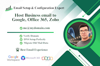 email setup and data migration to google workspace, office 365, or zoho