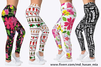 design creative leggings or yoga pants pattern within 3 hours