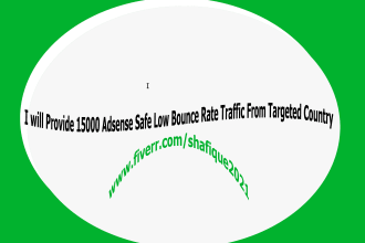 provide 15000 adsense safe low bounce rate traffic from targeted country