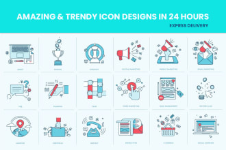 design trendy flat icons for your websites and applications