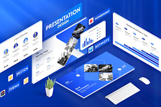 design powerpoint presentation or keynote presentation and pitch deck
