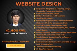 design interactive, responsive websites or convert designs to HTML