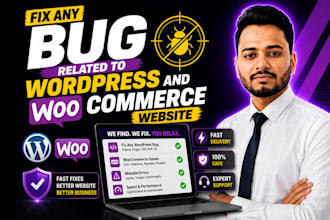 fix any bug related to wordpress and woo commerce website