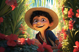 create ai generated graphics, youtube thumbnail, concept art, pixar art, logo