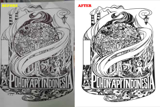 vector tracing or redraw logo and picture manually