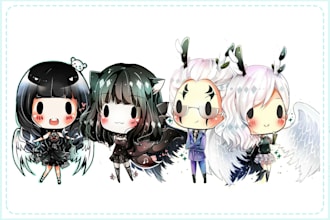 draw character with anime chibi style