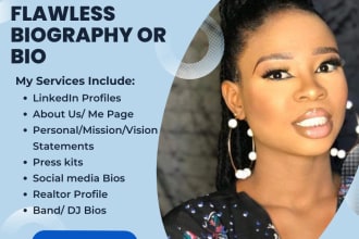write a flawless biography or bio