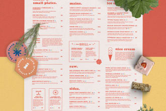 design menu card and price list for you
