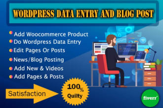 do wordpress data entry and woocommerce product listing