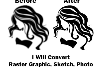 convert raster graphic,sketch,photo to vector