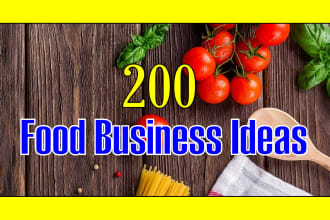 give 200 food business ideas