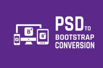 convert psd to html responsive using bootstrap 4