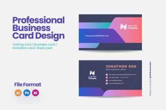 design professional, creative, minimal, corporate business card design