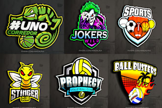 design golf,baseball,football,volleyball,softball team logo