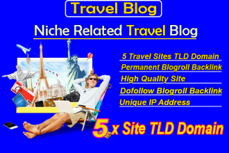 give link 5 site tld travel blogroll permanent