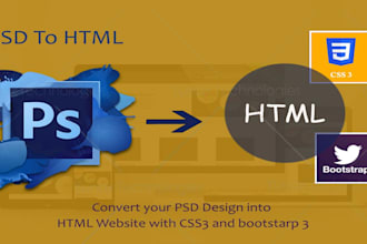 convert PSD to responsive html and custom theme