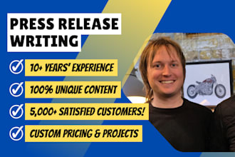 provide professional press release writing on any topic