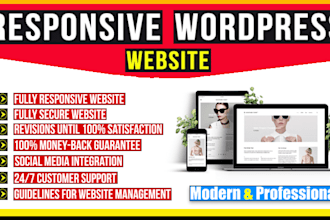 create a wordpress website or wordpress website design