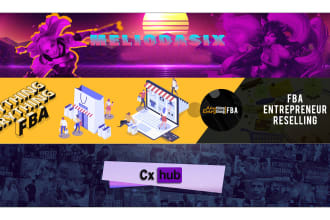 create a youtube channel banner or twitter header art