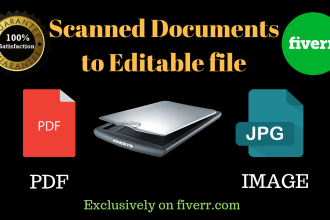 retype and convert your scanned files to word excel