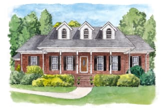 create a hand painted watercolor house portrait of your home