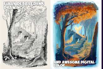 make traditional ink drawings