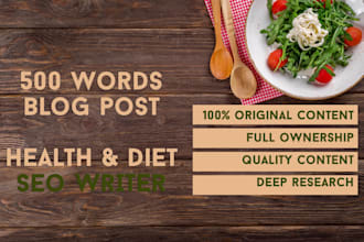 write a health or diet article and blog
